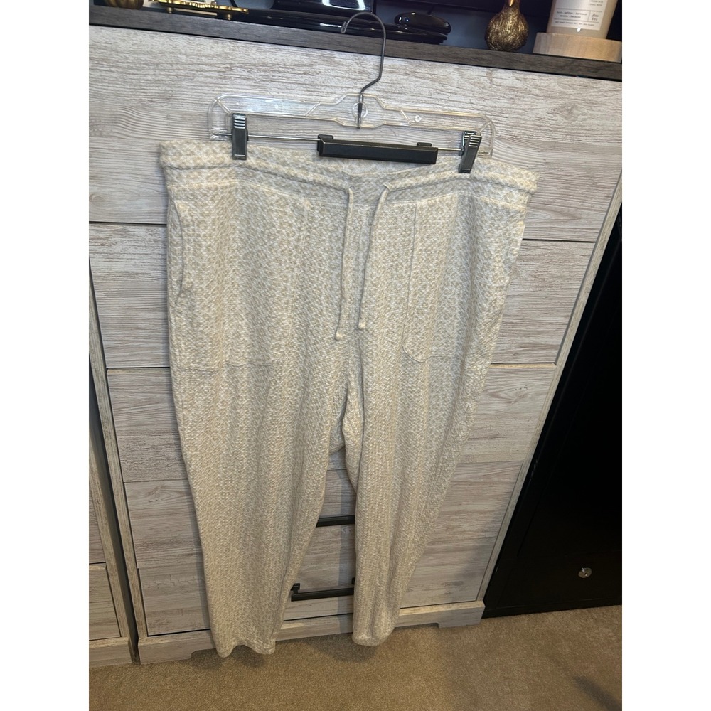 Old Navy Women XL Cream Tan Textured Knit Joggers Drawstring Lounge Pants